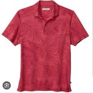 Tommy Bahama Palmetto Beach Polo Shirt Pink Plumeria Size S Tencel Tropical NEW